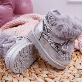 FRROCK Lasten lumisaappaat turkis hopeisella Minnie -hiirellä harmaa 1