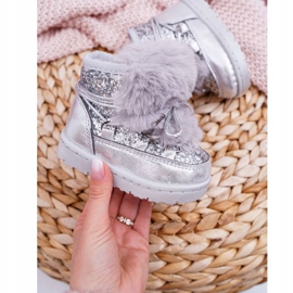 FRROCK Lasten lumisaappaat turkis hopeisella Minnie -hiirellä harmaa 2