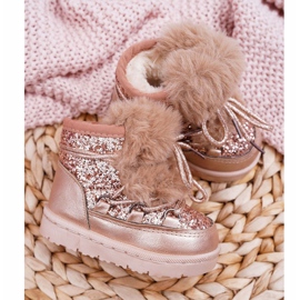 FRROCK Lasten lumisaappaat turkis samppanja Minnie hiiri vaaleanpunainen 1