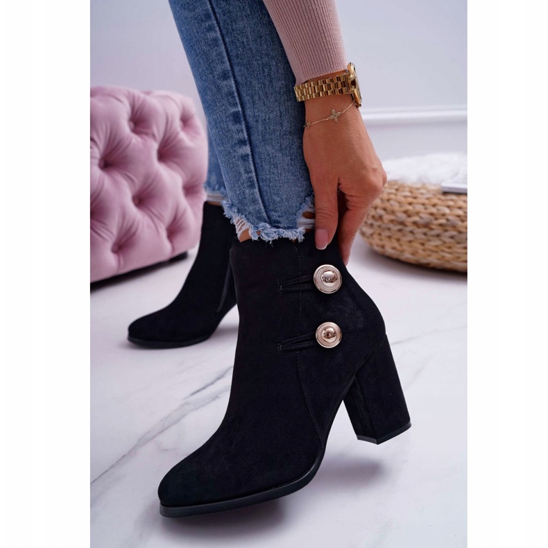 S.Barski Naisten mokkanahkakengät kantapäässä Black Barski 73-2 musta 1