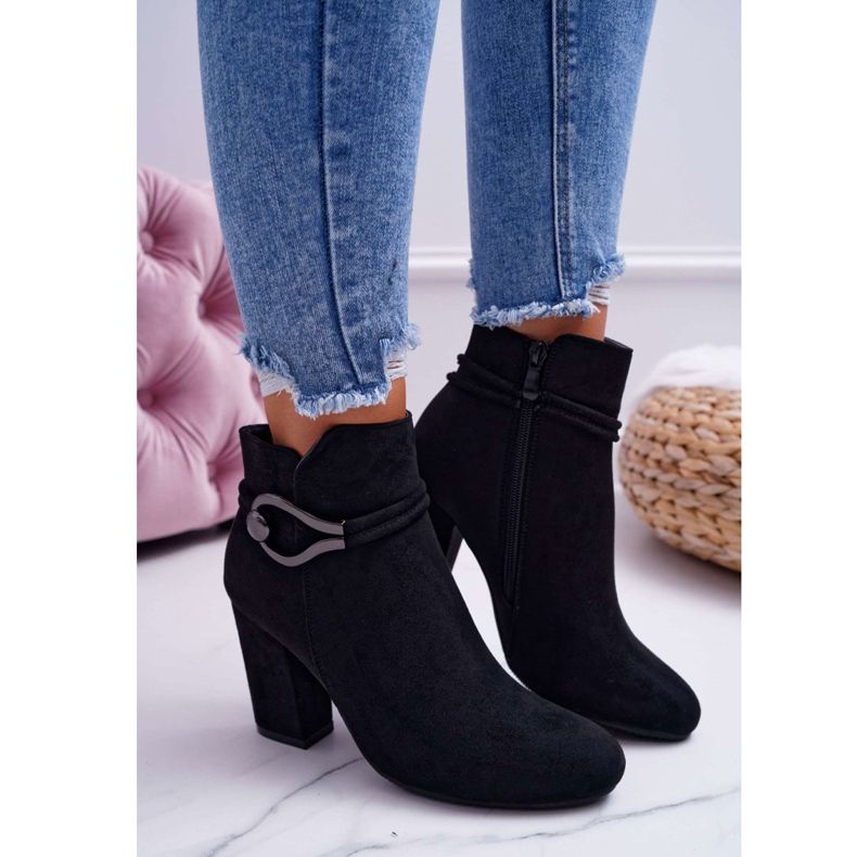 Naisten saappaat korkokengät mokka Tola S.Barski musta 2