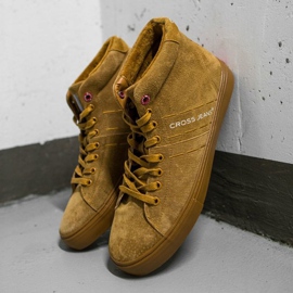 Cross Jeans Miesten lenkkarit High Cross Farkut Nahka Mokkanahka Camel EE1R4054C ruskea 1