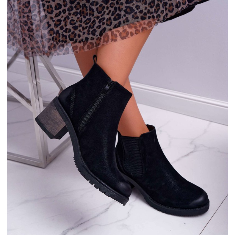 Naisten saappaat korkokenkiä Sergio Leone Black Br BT702 musta 2