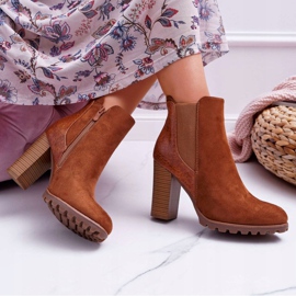 Naisten saappaat korkokenkällä Camel Mondego ruskea 2