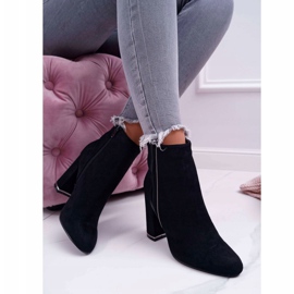 FE1 Naisten saappaat korkokenkällä musta Domeno 2