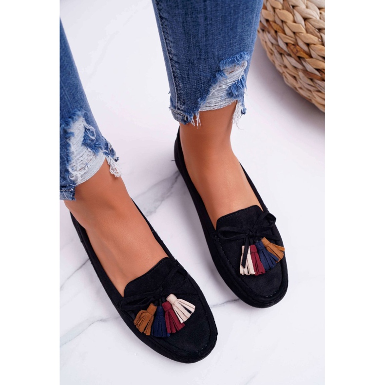 Naisten Loaferit Mokkanahka Musta S.Barski A199 Mohabe 2