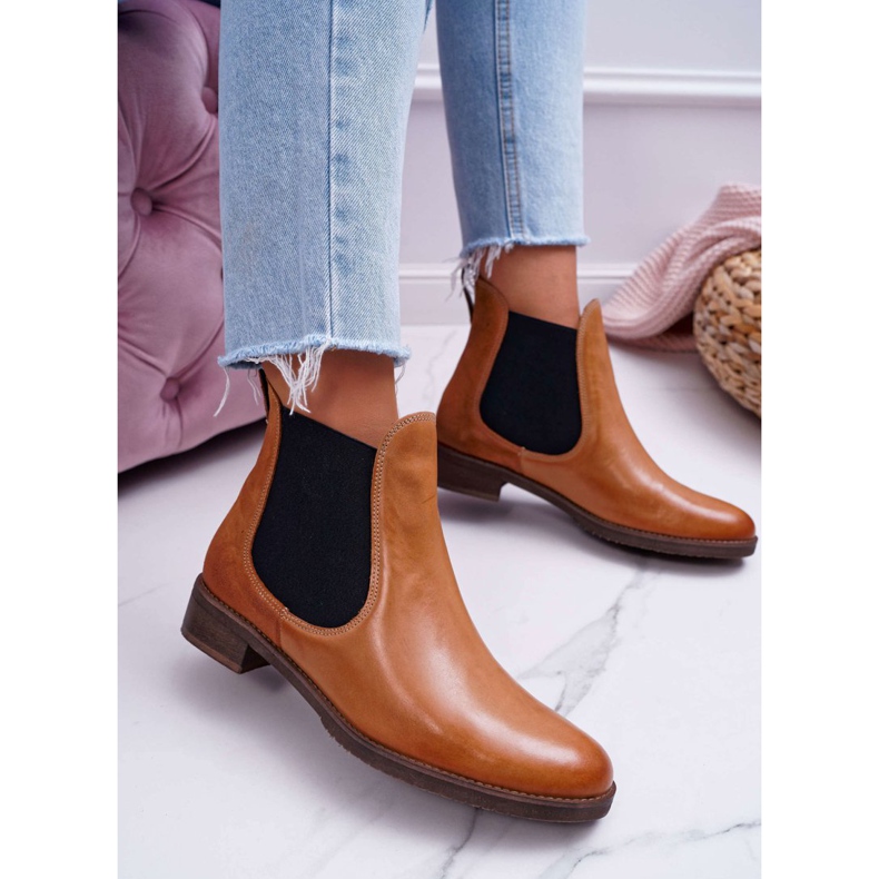 Naisten saappaat Nahkaiset Jodhpur -saappaat Maciejka Camel 04359 ruskea 1