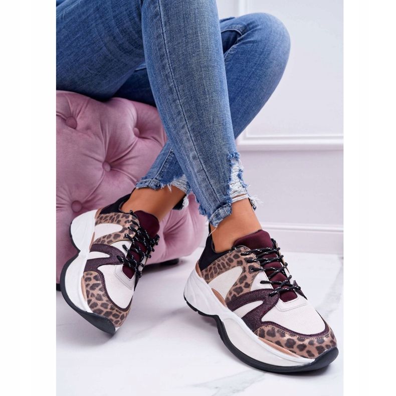 Naisten urheilukengät Burgundy Snake Skin Larey punainen 1