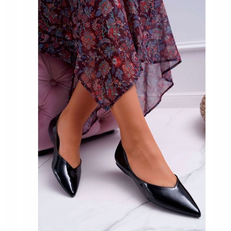 FRJEIN Naisten ballerinat lakattu Spitz Black Tell Me musta 1