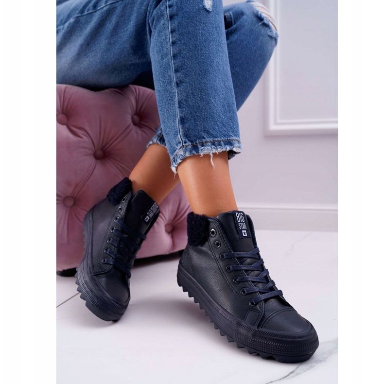 Naisten lenkkarit Big Star High Warm Navy EE274147 tummansininen 2