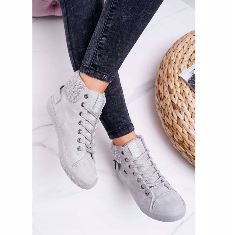 Naisten lenkkarit Big Star High Warm Grey EE274079 harmaa 2