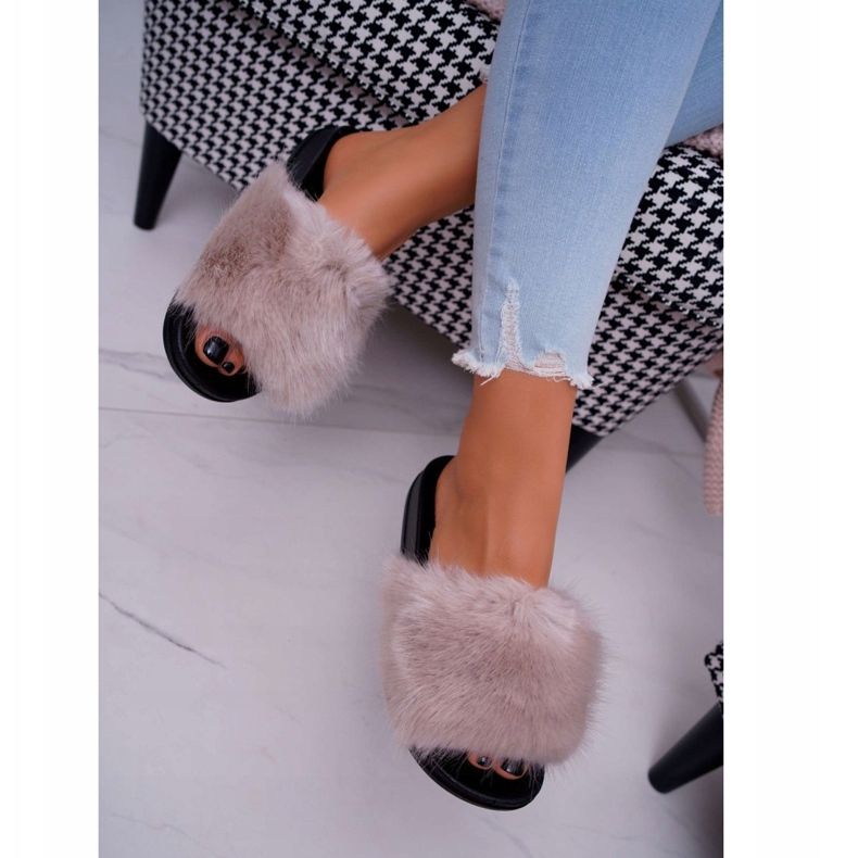 PS1 Naisten beige tossut, turkis NiceFur 2