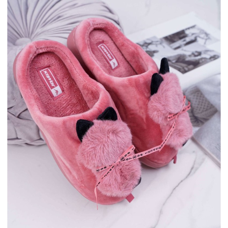 BUGO Naisten tohvelit turkis kissanpunainen Red Kitty 1