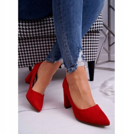 Naisten pumput mokkanan punaisen pylväällä punainen 2