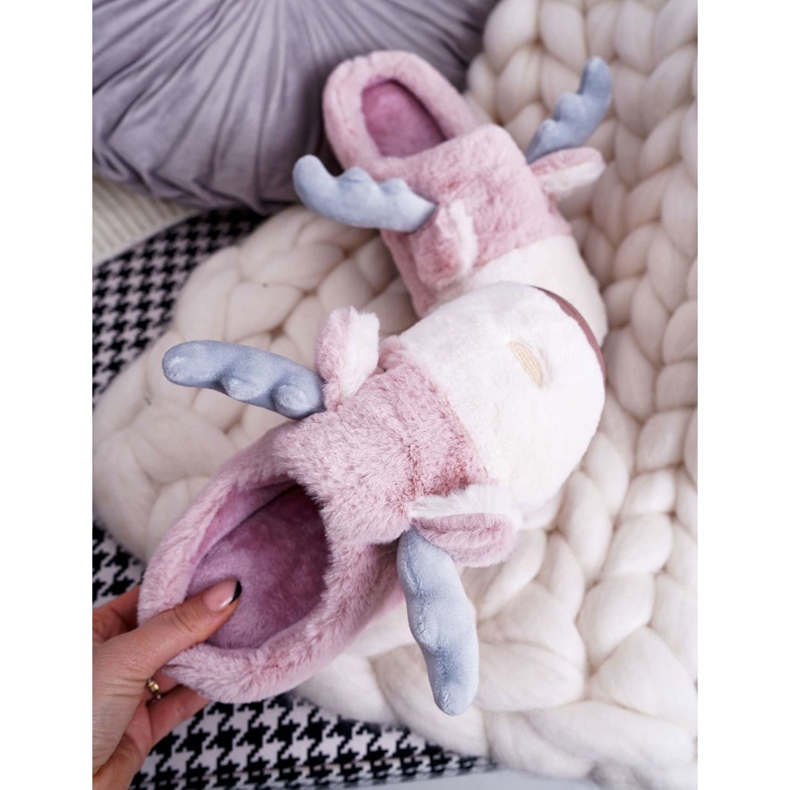 FRID Naisten tohvelit turkiksella ja porot Pink Deff vaaleanpunainen 2