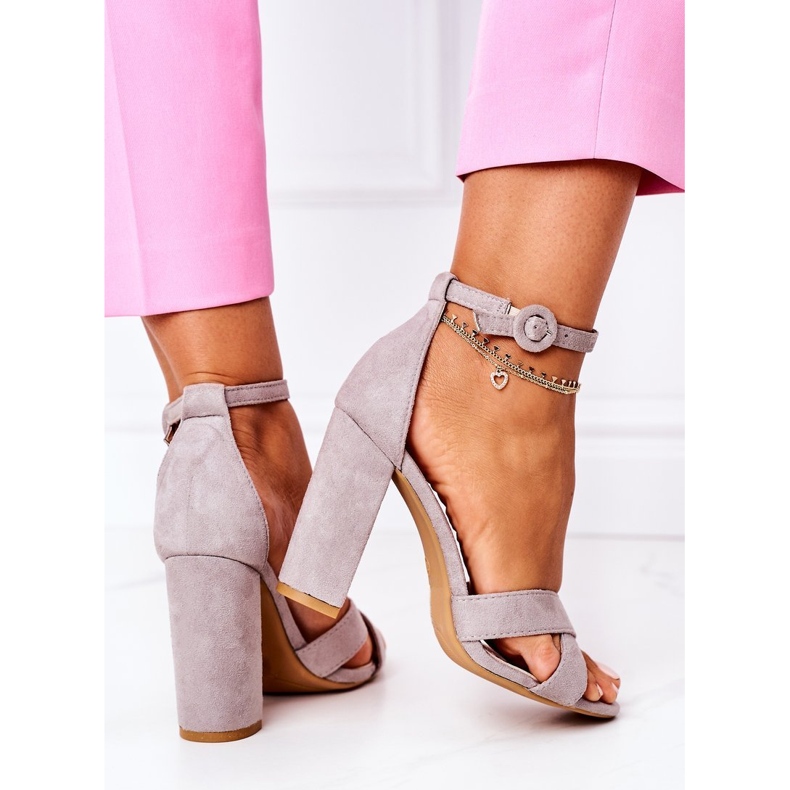 PS1 Naisten sandaalit kantapäässä Mokkanahka Harmaa Telmen 1