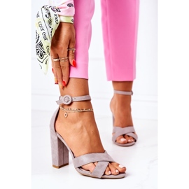 PS1 Naisten sandaalit kantapäässä Mokkanahka Harmaa Telmen 2