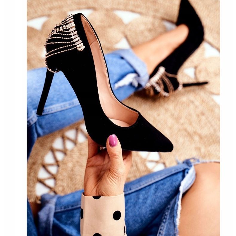 Naisten Mustat Pumput Suede Party Pacardo 1