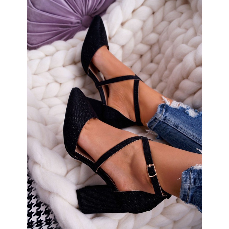 SEA Naisten Avokkaat Kantapää Glitter Musta Perset monivärinen 1