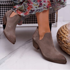 Nicole Naisten kevätnahkaiset Cappuccino Anabella -saappaat beige 2