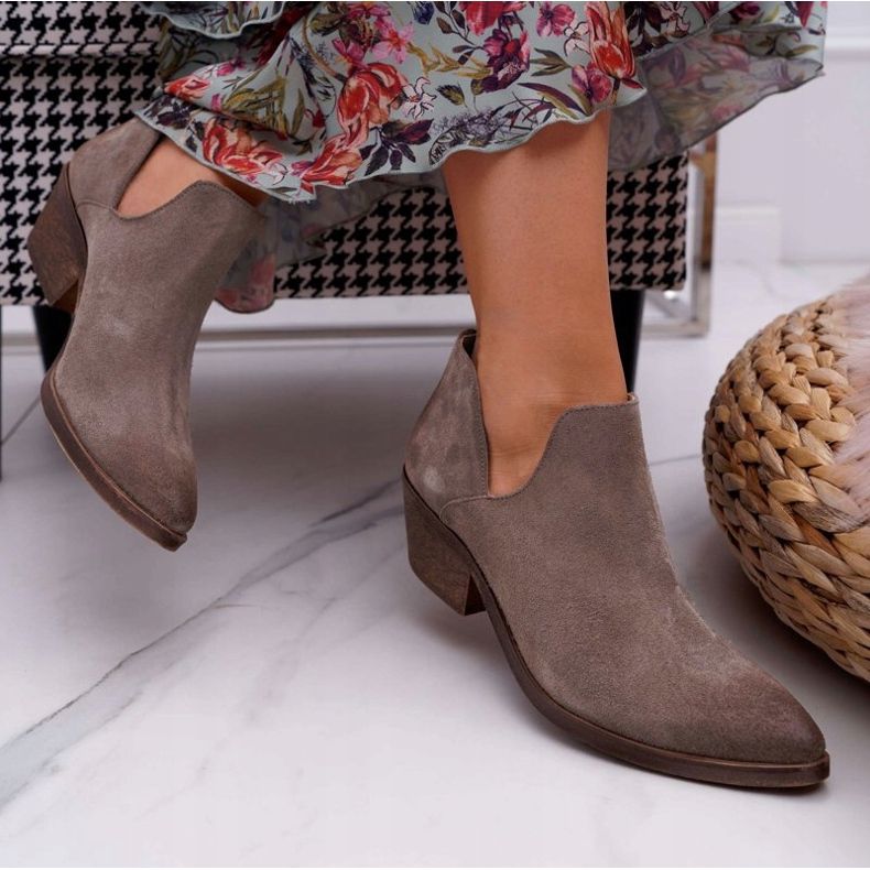 Nicole Naisten kevätnahkaiset Cappuccino Anabella -saappaat beige 2