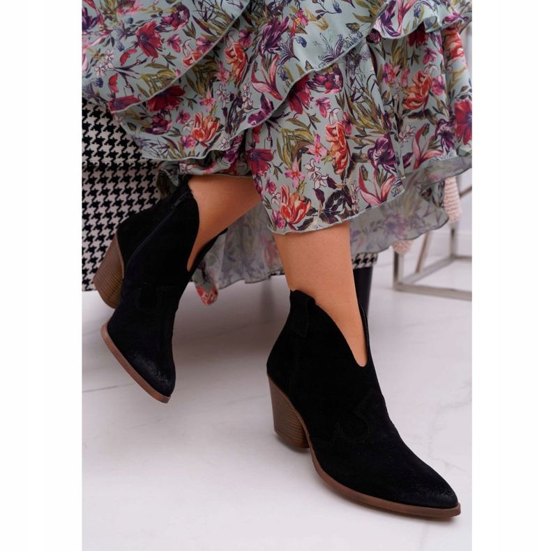 Nicole Naisten mustat nahkakengät Chavai -kantapäässä 2