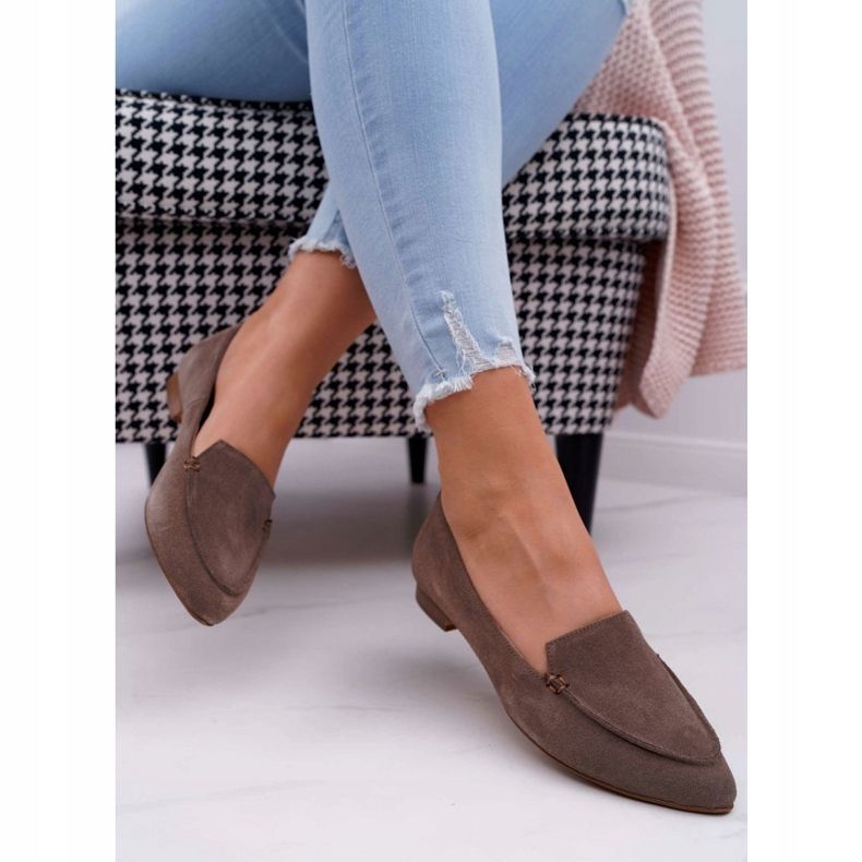 Nicole Naisten Mokkasiinit Mokkanahkaiset Loaferit Cappuccino Homny beige 2