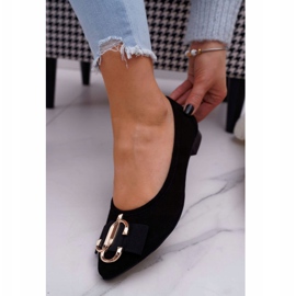 Nicole Naisten musta mokkanahka ballerinat Portes 1