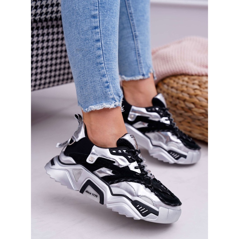 Naisten urheilukengät Big Star, Daniel Lopez, musta hopea FF274A527 harmaa 1