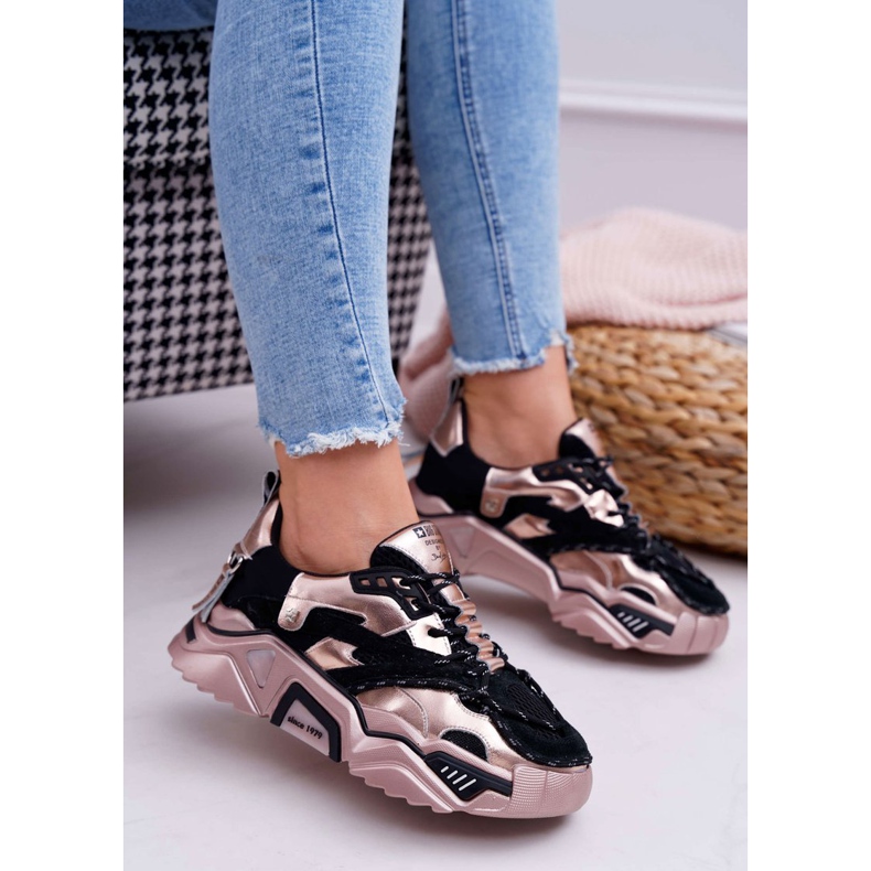 Naisten urheilukengät Big Star, Daniel Lopez, musta ja kulta FF274A528 keltainen 1