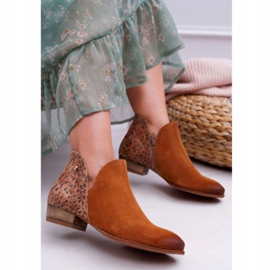 Naisten matalat saappaat Maciejka Kevään nahka punainen 04091-49 ruskea 1