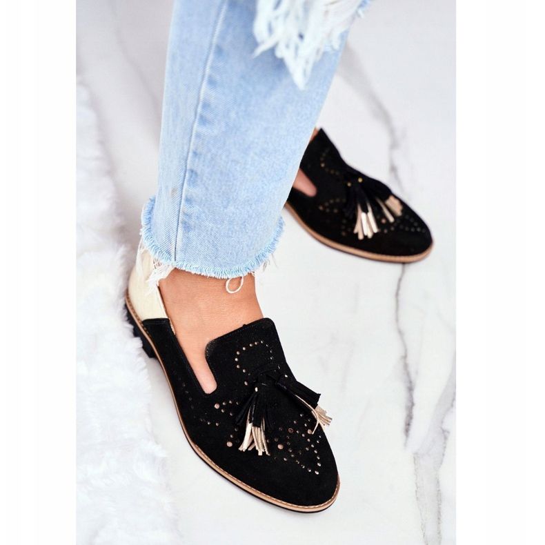 Naisten Brogues Maciejka Nahka Loaferit Musta 04484-01 / 00-5 1