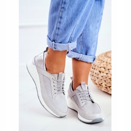 EVE Naisten urheilukengät Nahka Hopea Love Me harmaa 1