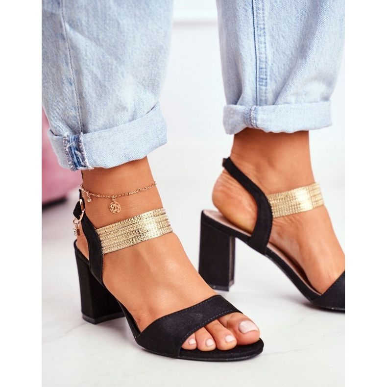 S.Barski Naisten sandaalit kantapäässä Suede Black Enjoy musta 1