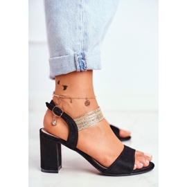S.Barski Naisten sandaalit kantapäässä Suede Black Enjoy musta 4