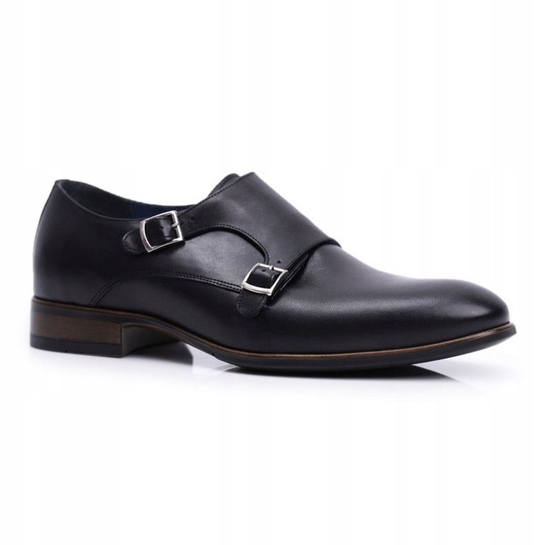 Miesten nahka Brogues Monk Nikopol Black 1720 musta 1