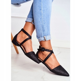 PS1 Naisten glitter -ballerinat Spitz Black Vontaressa musta 2