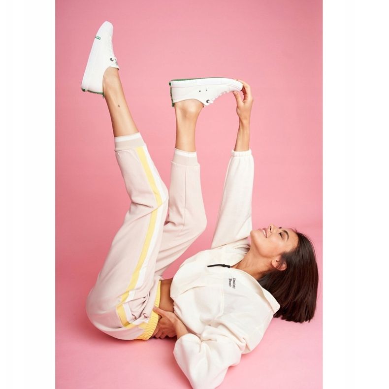 Naisten lenkkarit Big Star Green -White FF274088 valkoinen 2