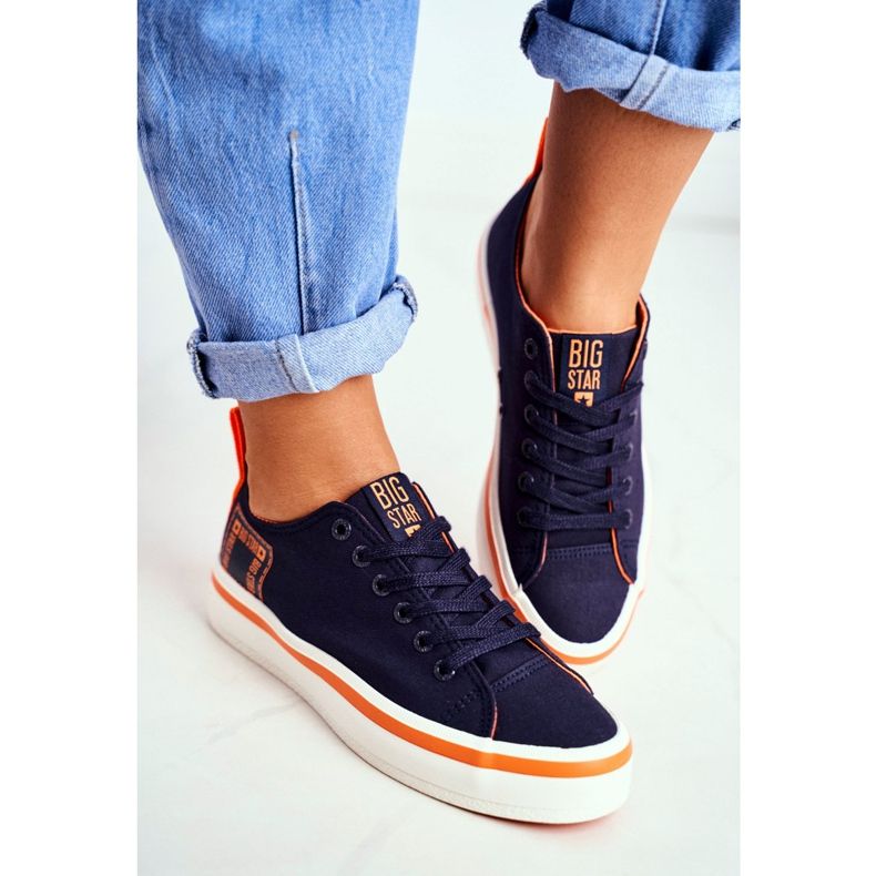 Naisten lenkkarit Big Star Navy Blue FF274A070 tummansininen 2
