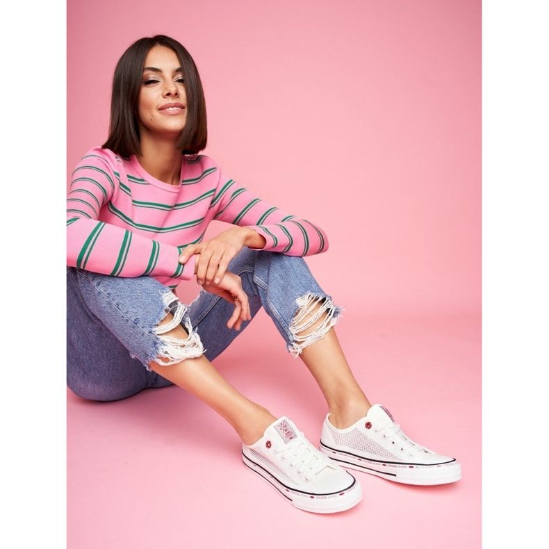 Cross Jeans Naisten lenkkarit Cross Farkut Valkoinen Mesh FF2R4016C 1