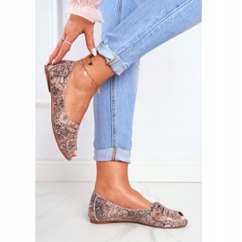 Naisten ballerinat Maciejka Nahka Ruskea kuvioilla 03497-21 monivärinen 2