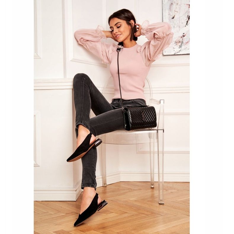 Naisten ballerinat Laura Messi Nahka Musta 2127 1