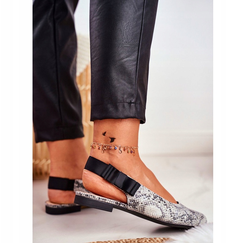 Naisten ballerinat Sergio Leone Grey Snake BL615 Lilon musta harmaa 2