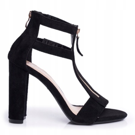 PS1 Naisten sandaalit kantapäässä Suede Black Folly musta 1