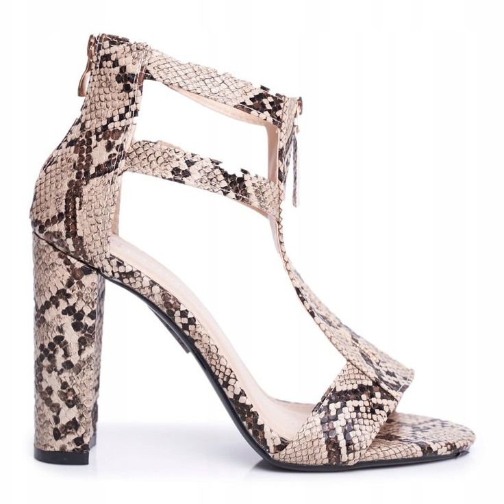 PS1 Naisten sandaalit kantapäässä Snake Folly beige ruskea 2