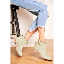 SEA Naisten saappaat Matalakorkoiset Mokkanahka Avoin vihreä Raffe 1