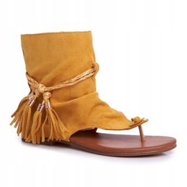 PS1 Naisten sandaalit Varvastossut, joissa varsi Keltainen SL1011 Madrit 1