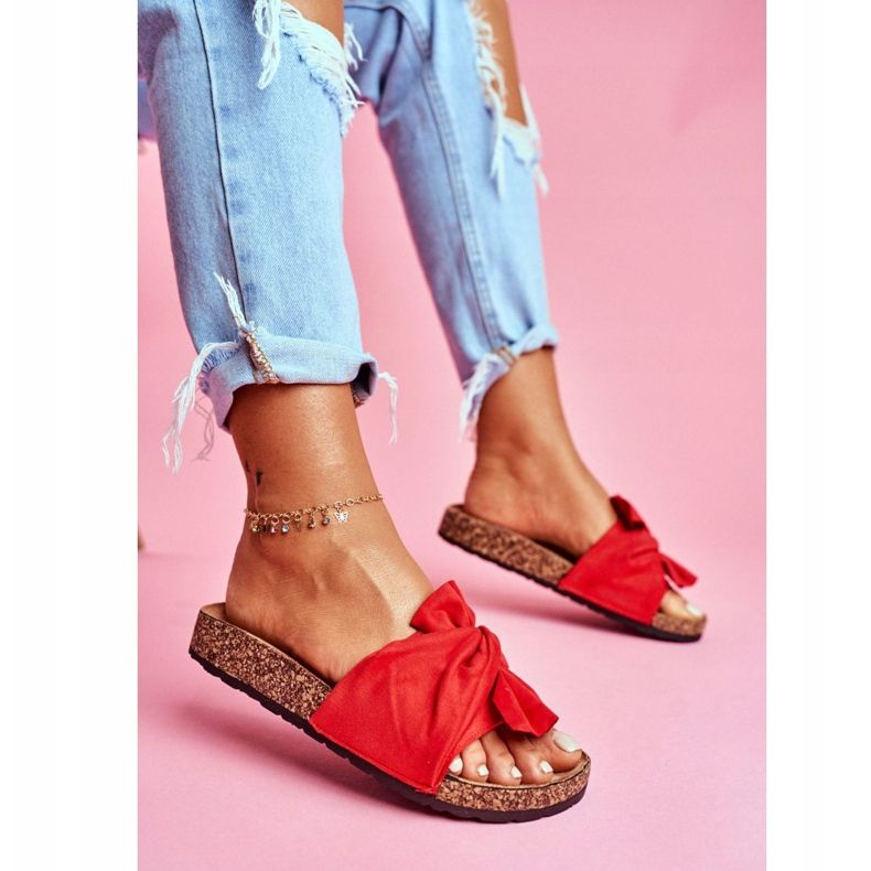 PS1 Naisten tohvelit korkkinauhoilla Punainen Felis 2