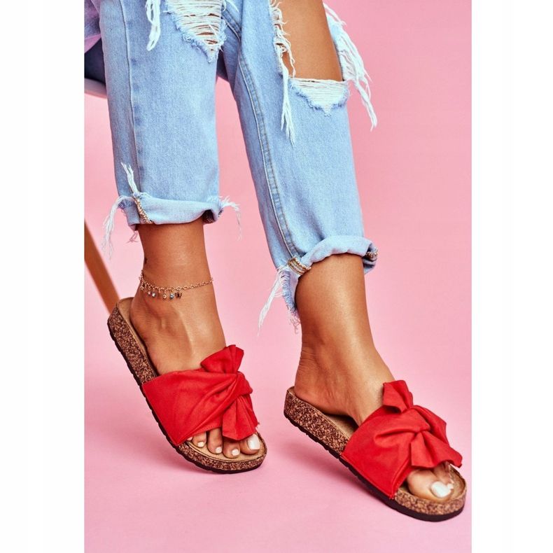 PS1 Naisten tohvelit korkkinauhoilla Punainen Felis 1