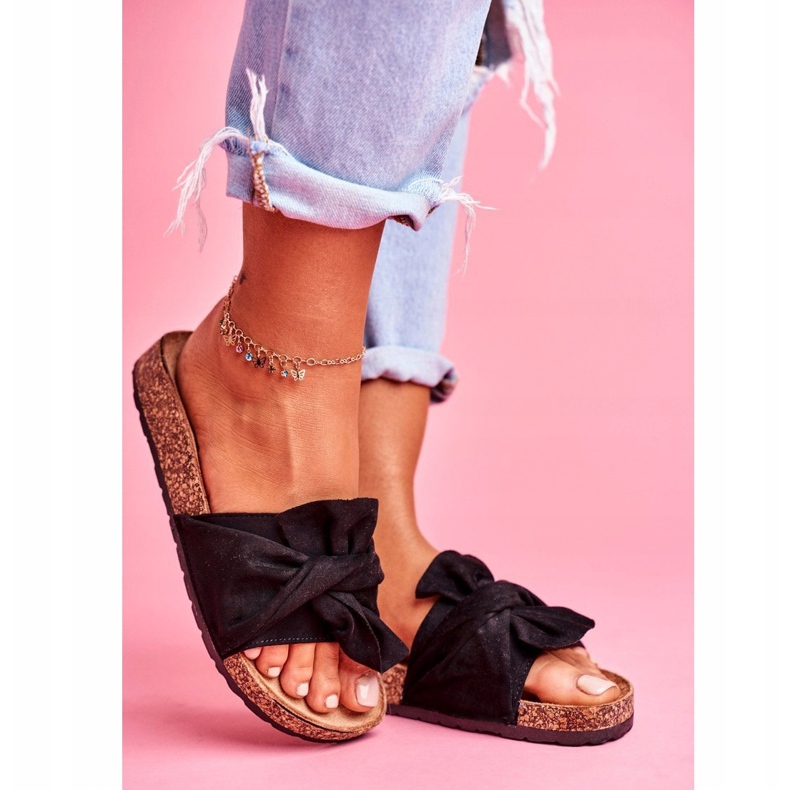 SEA Naisten tohvelit korkkinauhoilla Musta Felis 1